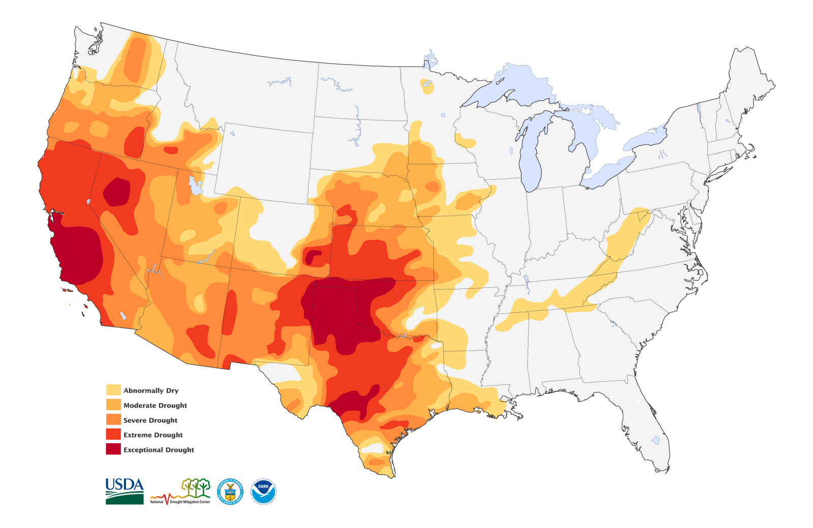 USA drought map